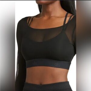 ALO Yoga Black Mesh Top